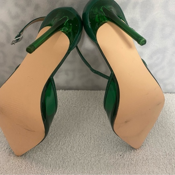 Steve Madden Opar Stiletto Pointed Toe Ankle Strap Heels Translucent Green NWOT - Picture 8 of 9